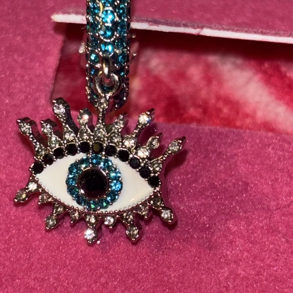 NWT Kurt Geiger sparkling evil eye on small hoops earrings. - Picture 8 of 10